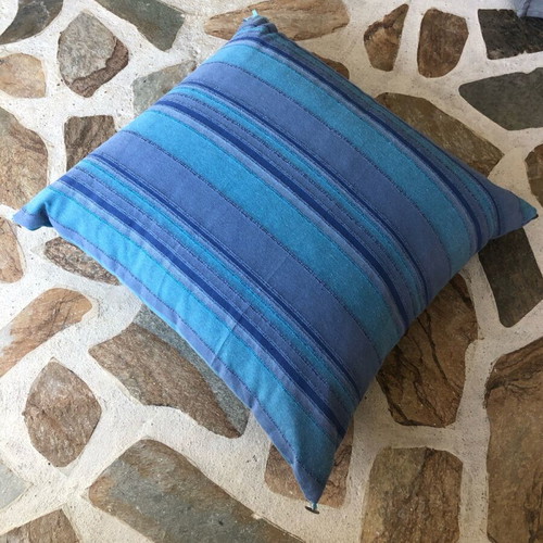 Big blue handmade floor pouf new
