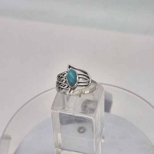 Turquoise Silver Plated Adjustable Ring new