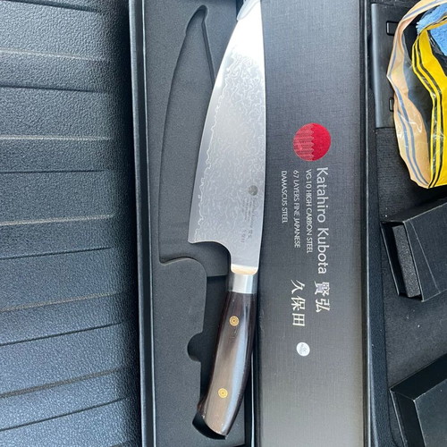 KATAHIRO KUBOTA Sense 8" Chef Knife Damascus with Ebony Handle New