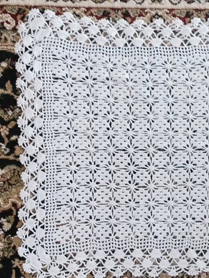 Knitted doily new, set of 4 for nightstand or small table
