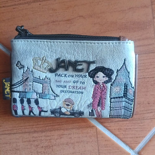 Women's leather wallet new, brown multicolor