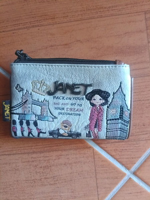 Women's leather wallet new, brown multicolor