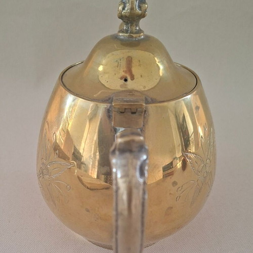 Vintage silver-plated teapot with lid
