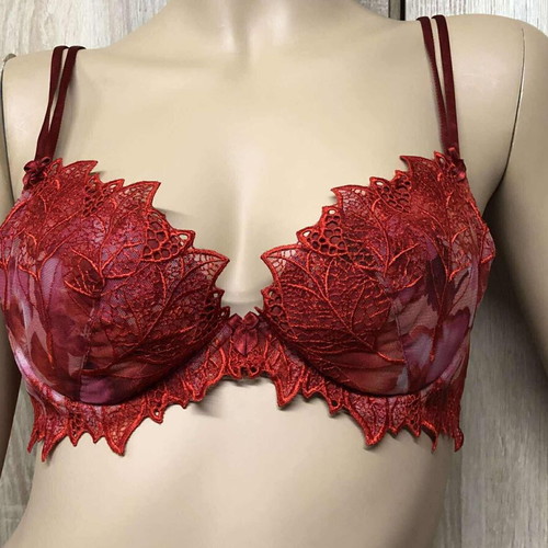 Bra used, size B-80/M, red multicolor