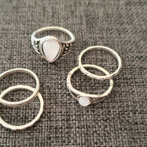 Ring set new, gray and silver