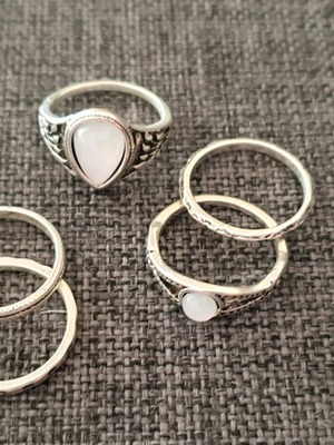 Ring set new, gray and silver