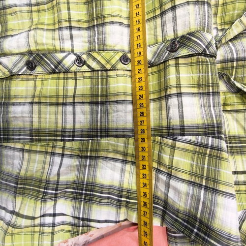 Cache Cache green checkered fitted shirt like new