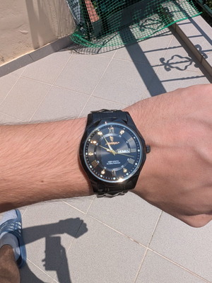 Poedegar luxury watch, black and gold, men's