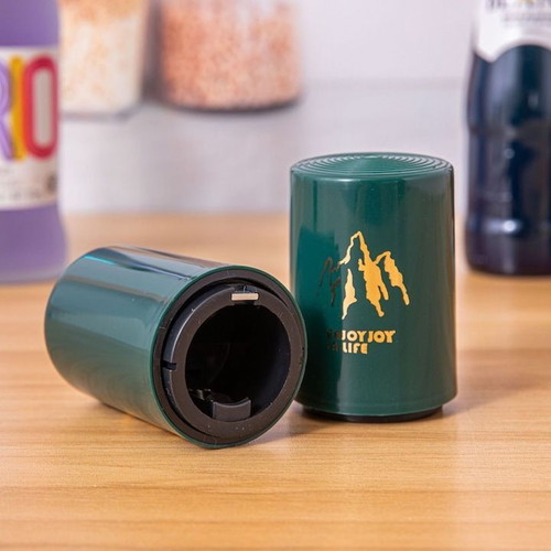Bottle opener and press new, black compact set
