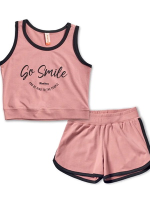 So Smile set shorts and top Reflex new, pink, size 14 years