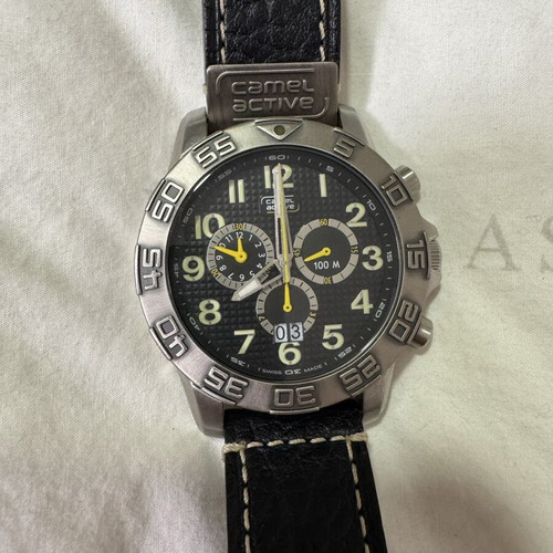 Camel Active Tribe Chrono men's watch 46mm, like new, black leather