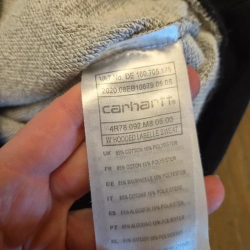 Carhartt WIP Hooded Labelle Sweat XS, grey black plaid hoodie