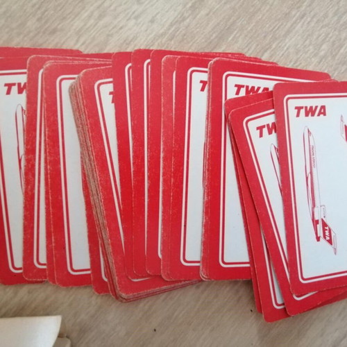 Vintage TWA Playing Cards used, 1980s collectible deck