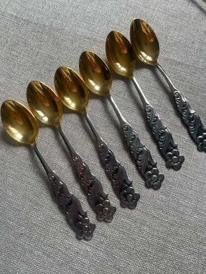 Vintage dessert spoons used from the 1970s