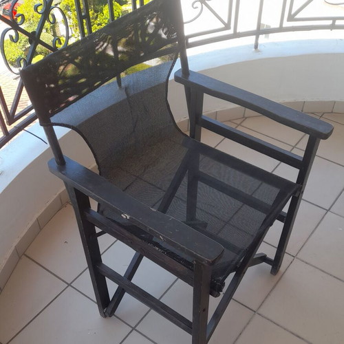 Director's Chair wooden used with black PVC seat and backrest