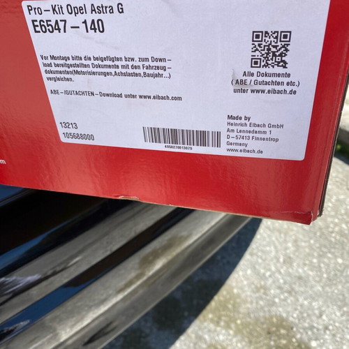 Opel Astra G lowering springs new front