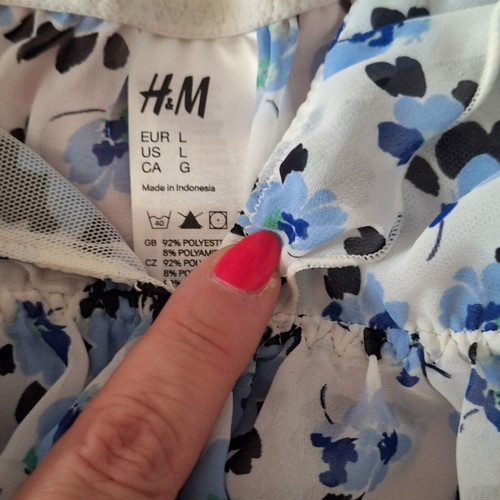 H&M pajama set like new, white and blue, size L