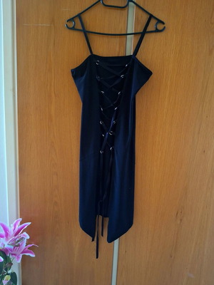 Black asymmetric dress corset style size S like new