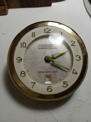 Mechanical alarm clock used, made in West Germany for Interamerican
