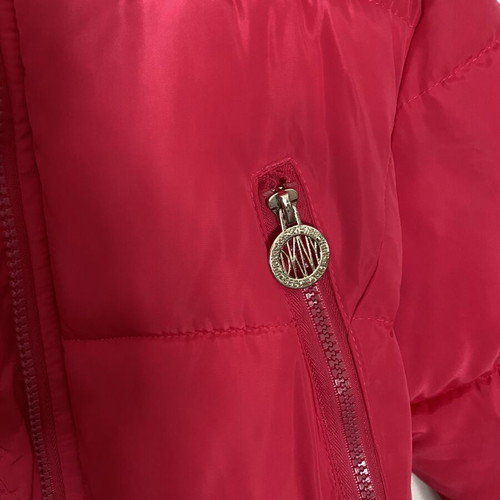 DKNY fuchsia puffer jacket, size L