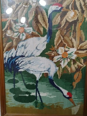 Wall frames with handmade embroidery like new, set of 2 pieces