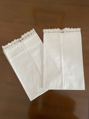 Handmade pillowcases set of 2 white with fine embroidery and lace like new