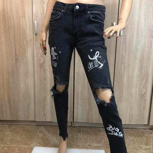 Παντελόνι Bershka Skinny σαν καινούργιο, μέγεθος S/M, μαύρο