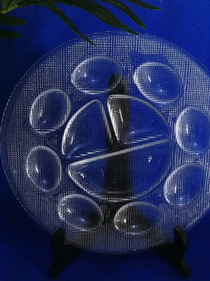 Vetreria Etrusca egg plate new, 8 positions, Italian art glass