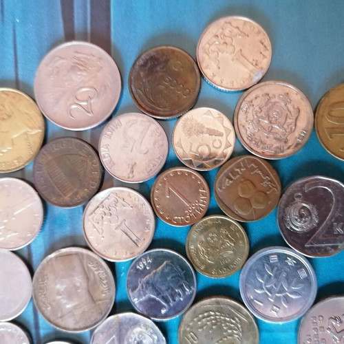 Coins used, set of 55 from various countries