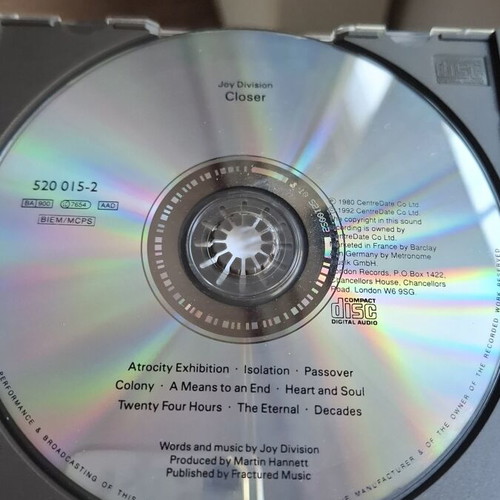 Joy Division Closer CD near mint rock