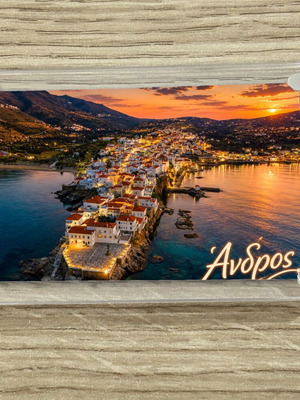 Acrylic fridge magnet 6x9cm, Andros, Greek Summer collection