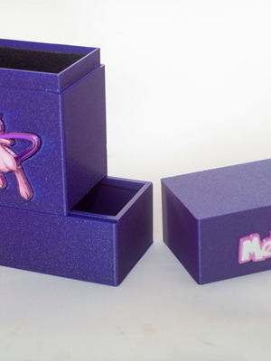 Pokemon deck box 3D printed with drawer and felt lining