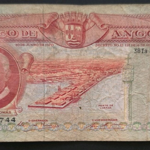 500 Escudos 1970 banknote Portuguese Angola used