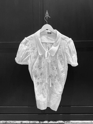 Dolce & Gabbana White Shirt with Embroidered Crystals and Strass like new