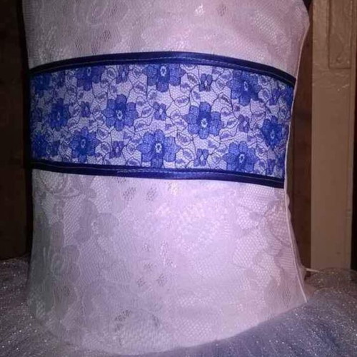 Tulle dress for girl like new, handmade, 4-6 years old, white and blue