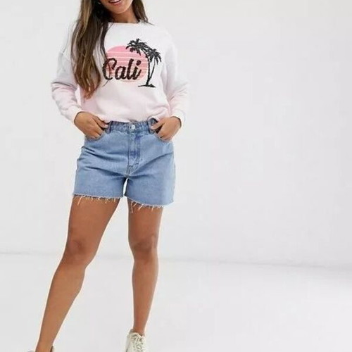 River Island Cali sweatshirt ombre with sequins and palm trees new Large