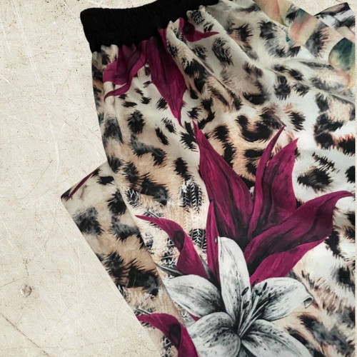 Rachel pants new with animal and floral print, size XL