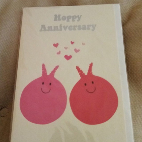 Anniversary greeting card new, Hoppy Anniversary