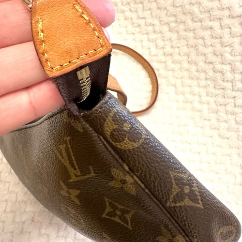 Louis Vuitton Monogram Pochette Accessoires crossbody bag used, brown