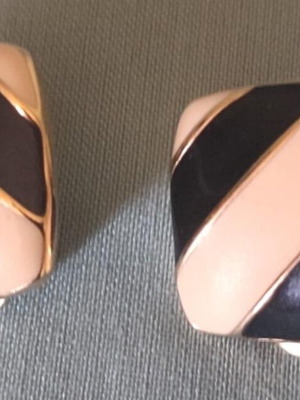 Vintage Monet clip-on earrings with enamel like new