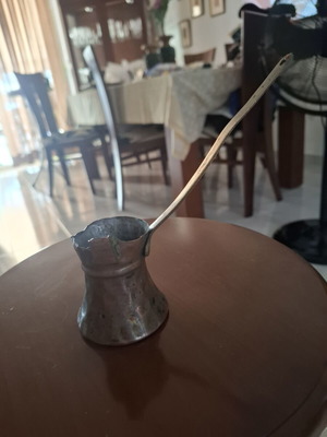 Small original bronze briki for one coffee