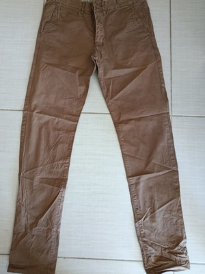 H&M L.O.G.G. men's fabric pants used, brown skinny fit size 31