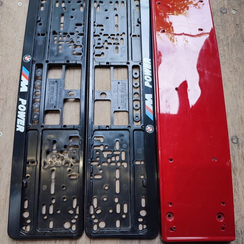 BMW M Power Front Bumper Number Plate Holders used, set of 3