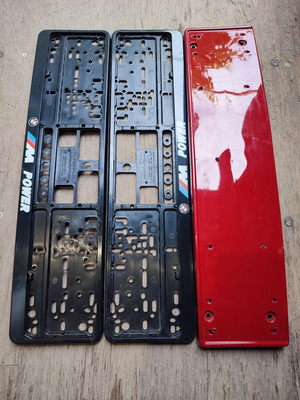 BMW M Power Front Bumper Number Plate Holders used, set of 3
