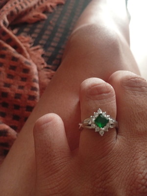 925 silver ring with semi-precious zircon crystal