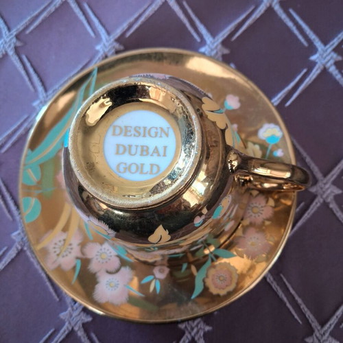Design Dubai Gold cups new, set of 6 with vintage design
