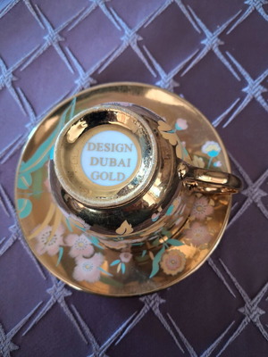 Design Dubai Gold cups new, set of 6 with vintage design