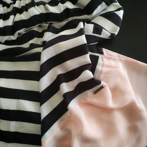 Maxi dress with striped halter like new, multicolored