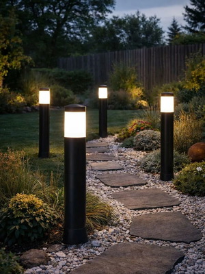 3D Printed Modern LED Garden Bollard Light 40cm New