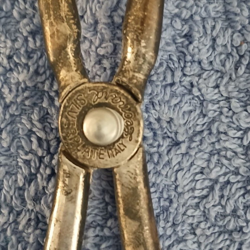 Vintage Leonard Italian Silver-Plated Salad Serving Tongs used